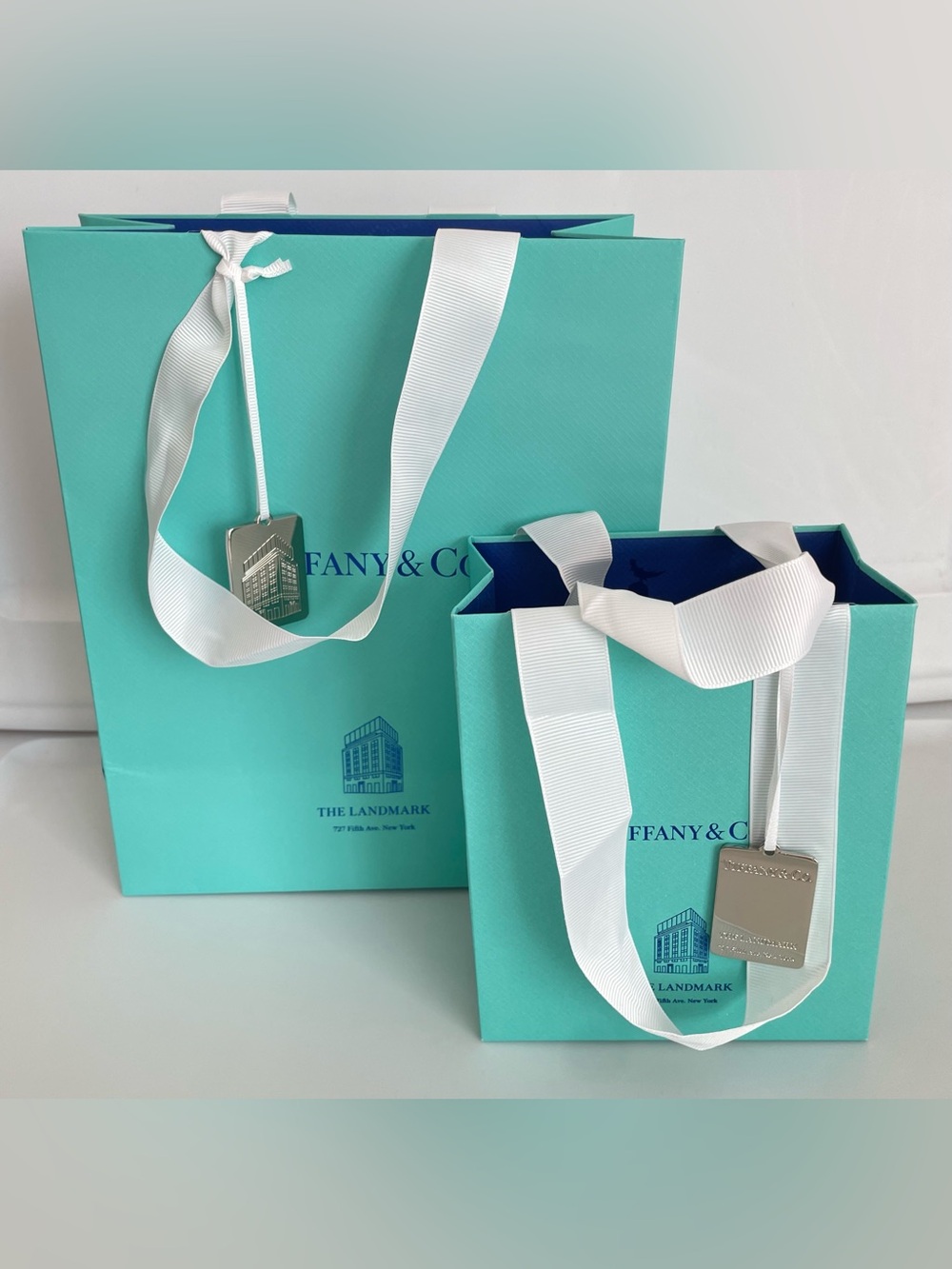 2pc Authentic Tiffany & Co The Landmark Store Shopping Bag LE Collectible Charm